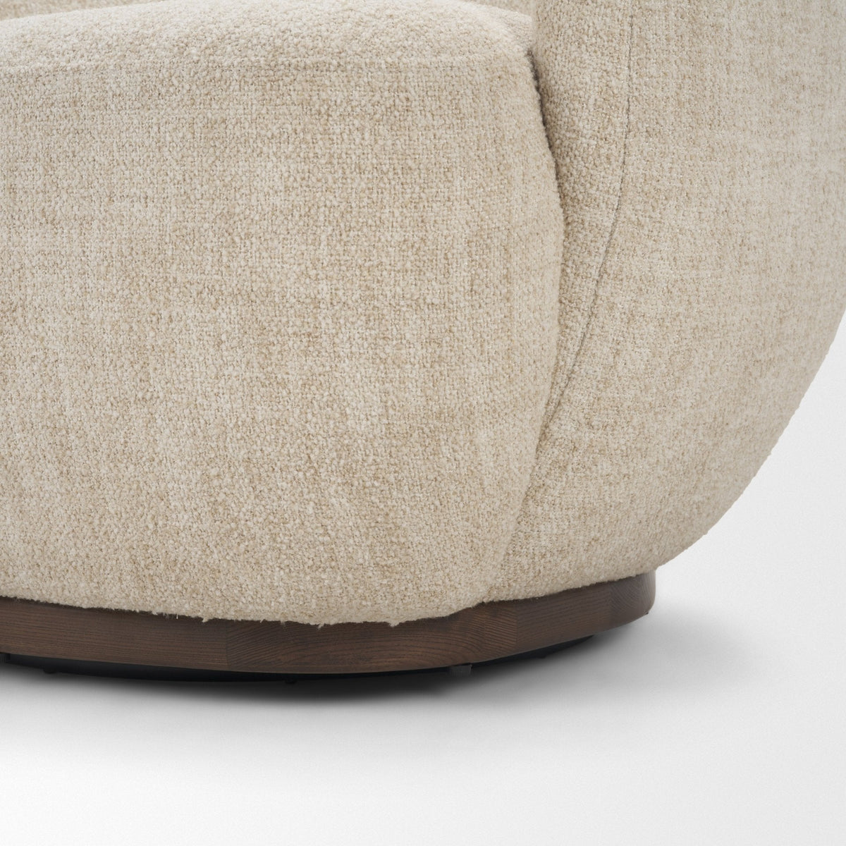 Hudson Oatmeal Fabric Upholstered Swivel Chair by Mercana at Eve Furniture