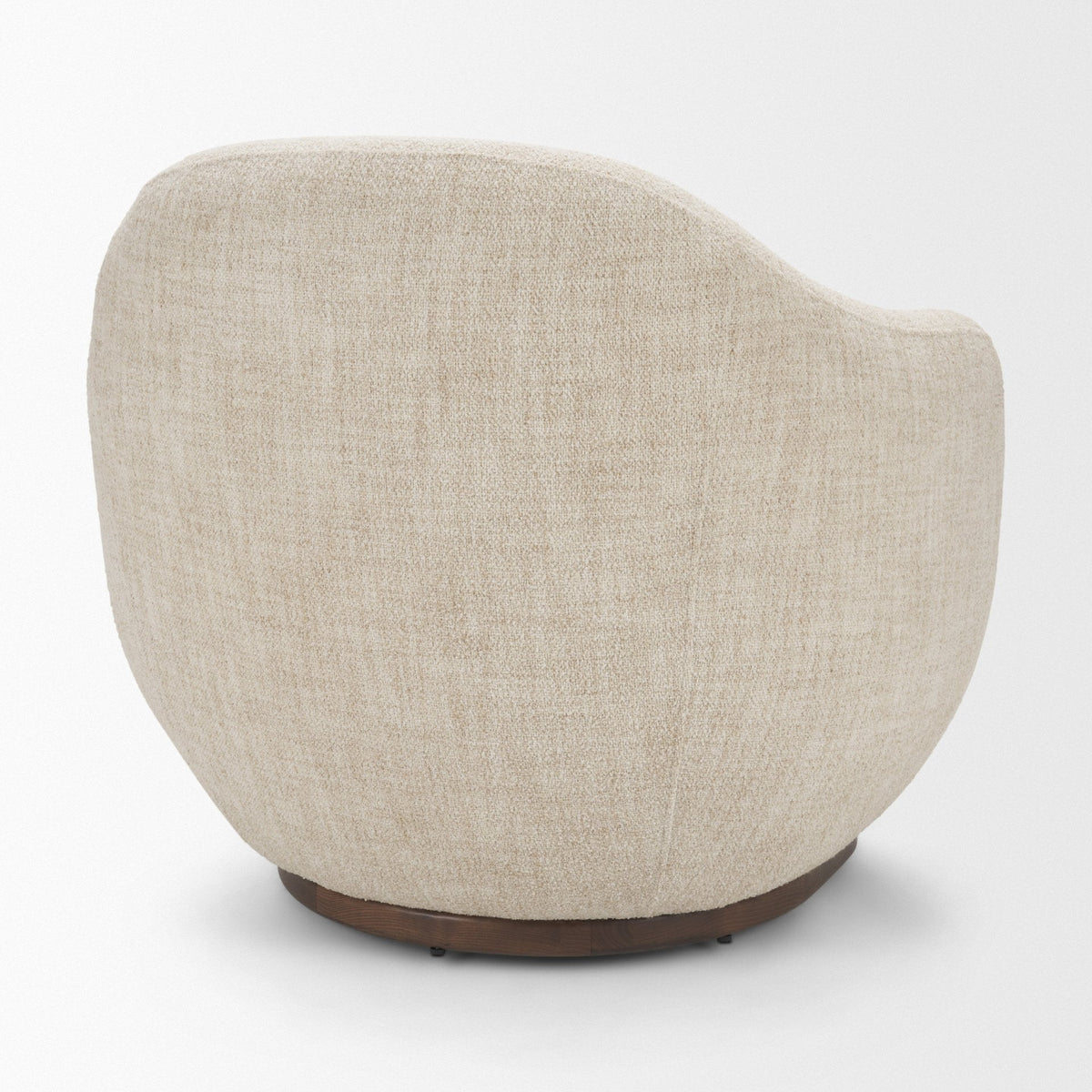 Hudson Oatmeal Fabric Upholstered Swivel Chair by Mercana at Eve Furniture
