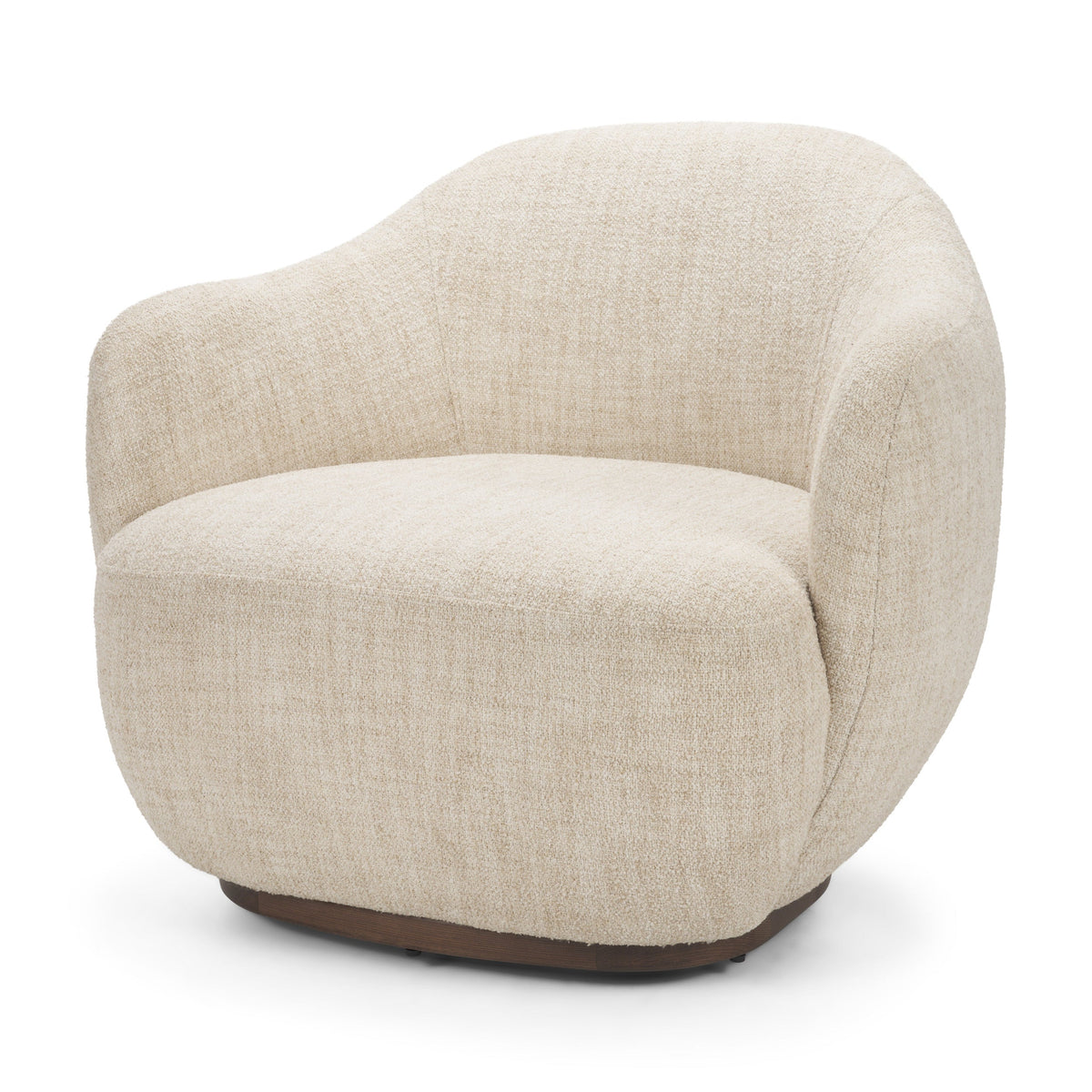 Hudson Oatmeal Fabric Upholstered Swivel Chair by Mercana at Eve Furniture