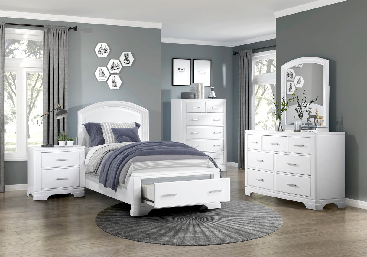 Hudson White Mirror (Mirror Only) by Homelegance at Eve Furniture