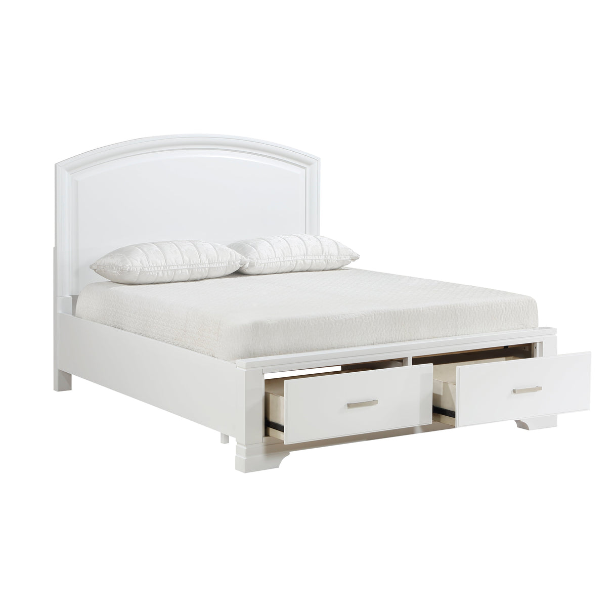 Hudson White Queen Storage Platform Bed by Homelegance at Eve Furniture