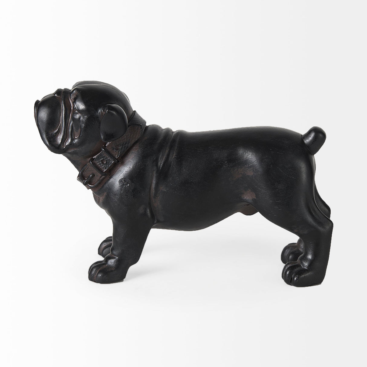 Hugo Black Resin Bulldog by Mercana at Eve Furniture