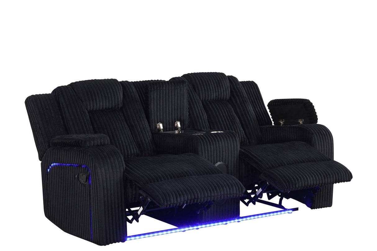 Hulk Black 3-Piece Reclining Set by Happy Homes at Eve Furniture