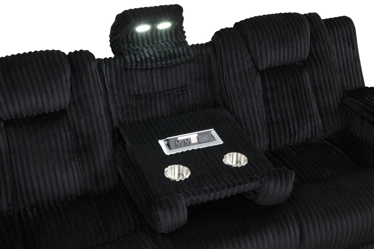 Hulk Black 3-Piece Reclining Set by Happy Homes at Eve Furniture