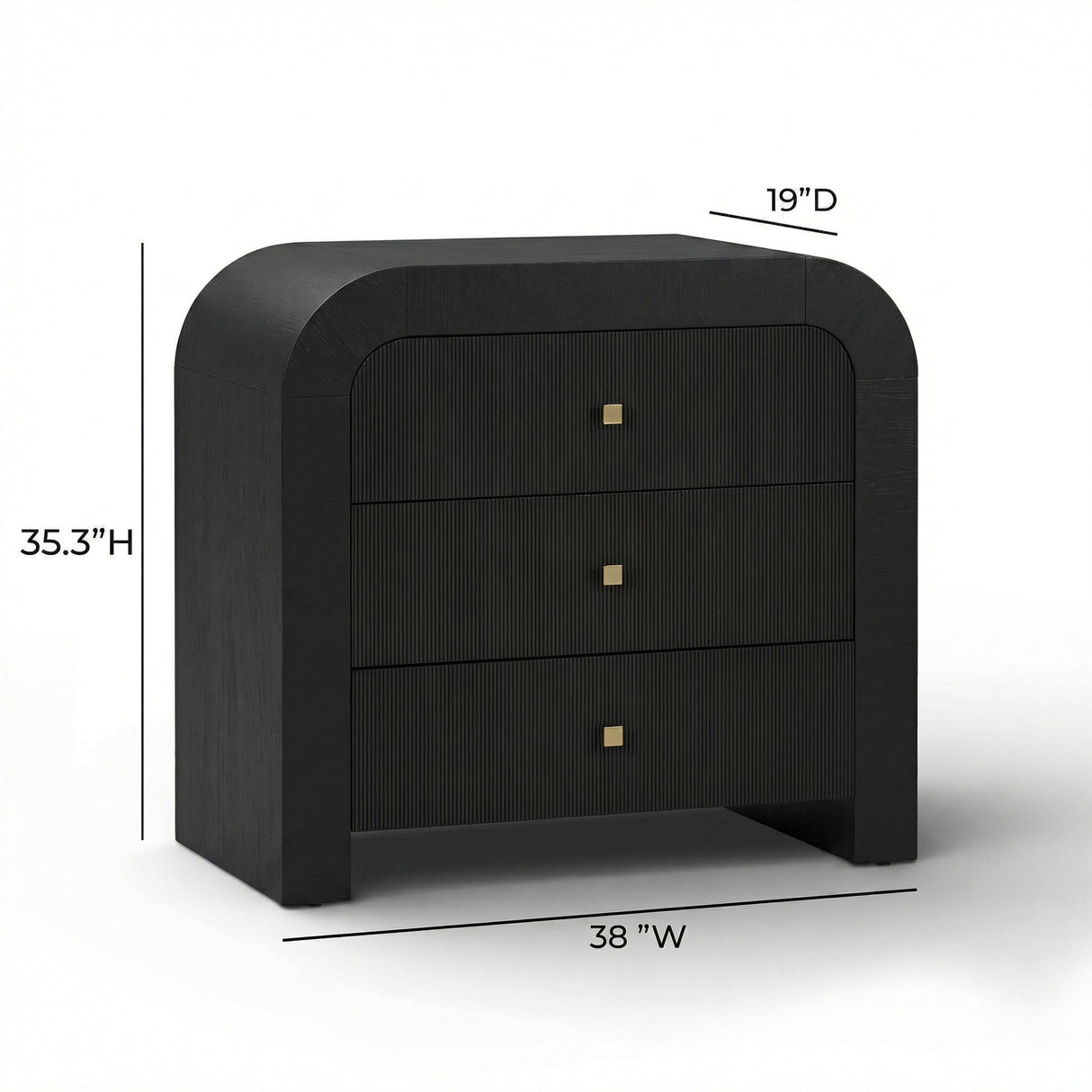 Hump 38" Arched 3-Drawer Bedside Chest by TOV Furniture at Eve Furniture