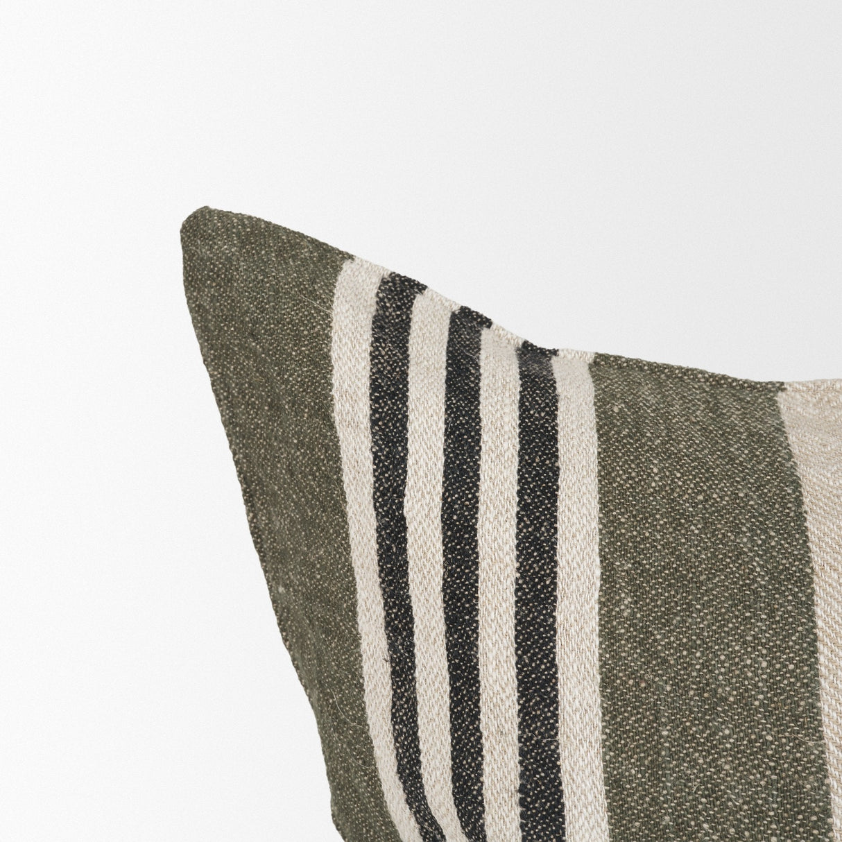 Hunter 14x26 Lumbar Oatmeal w/ Green Stripe Decorative Pillow Cover by Mercana at Eve Furniture