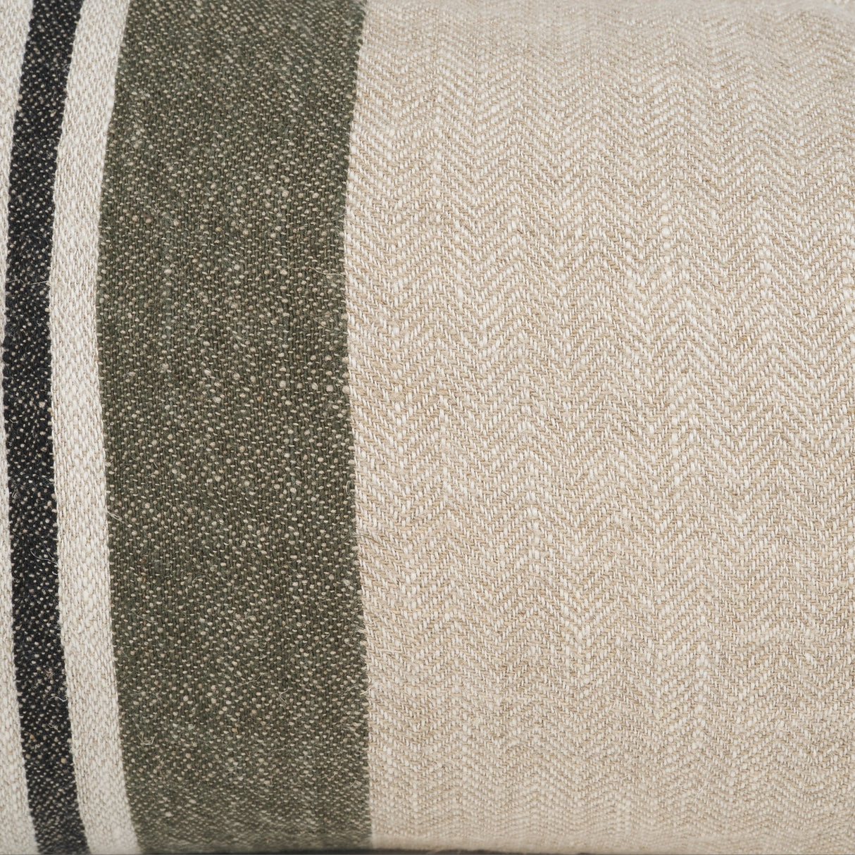 Hunter 14x26 Lumbar Oatmeal w/ Green Stripe Decorative Pillow Cover by Mercana at Eve Furniture