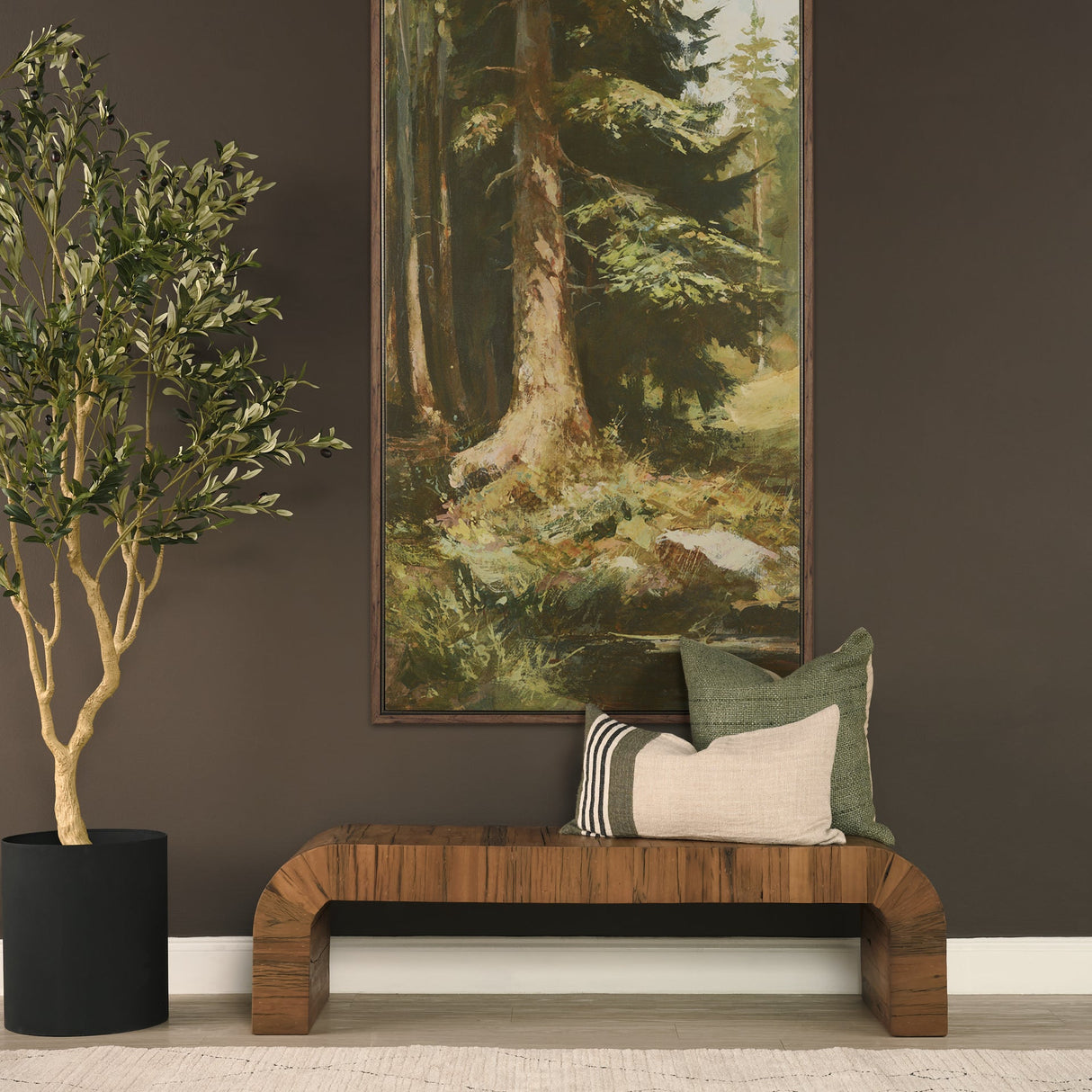 Hunter 14x26 Lumbar Oatmeal w/ Green Stripe Decorative Pillow Cover by Mercana at Eve Furniture