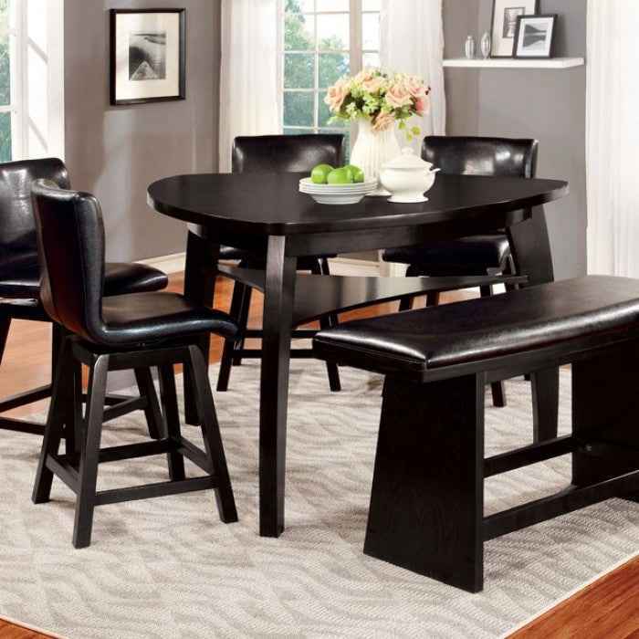 Hurley Black 6-Piece Counter Height Set w/ Bench by Furniture of America at Eve Furniture