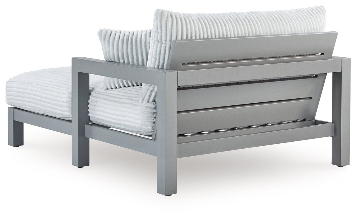 Hurley Park Gray Outdoor Chaise Lounge with Cushion by Ashley at Eve Furniture