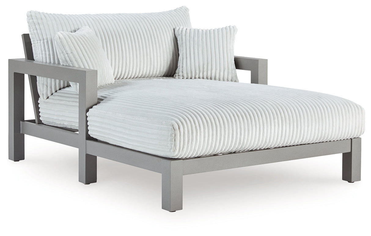 Hurley Park Gray Outdoor Chaise Lounge with Cushion by Ashley at Eve Furniture