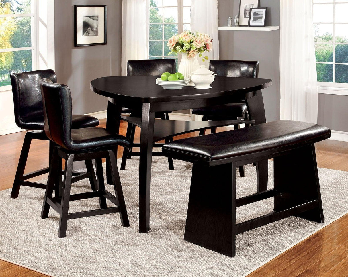 Hurley Black Counter Ht. Table by Furniture of America at Eve Furniture