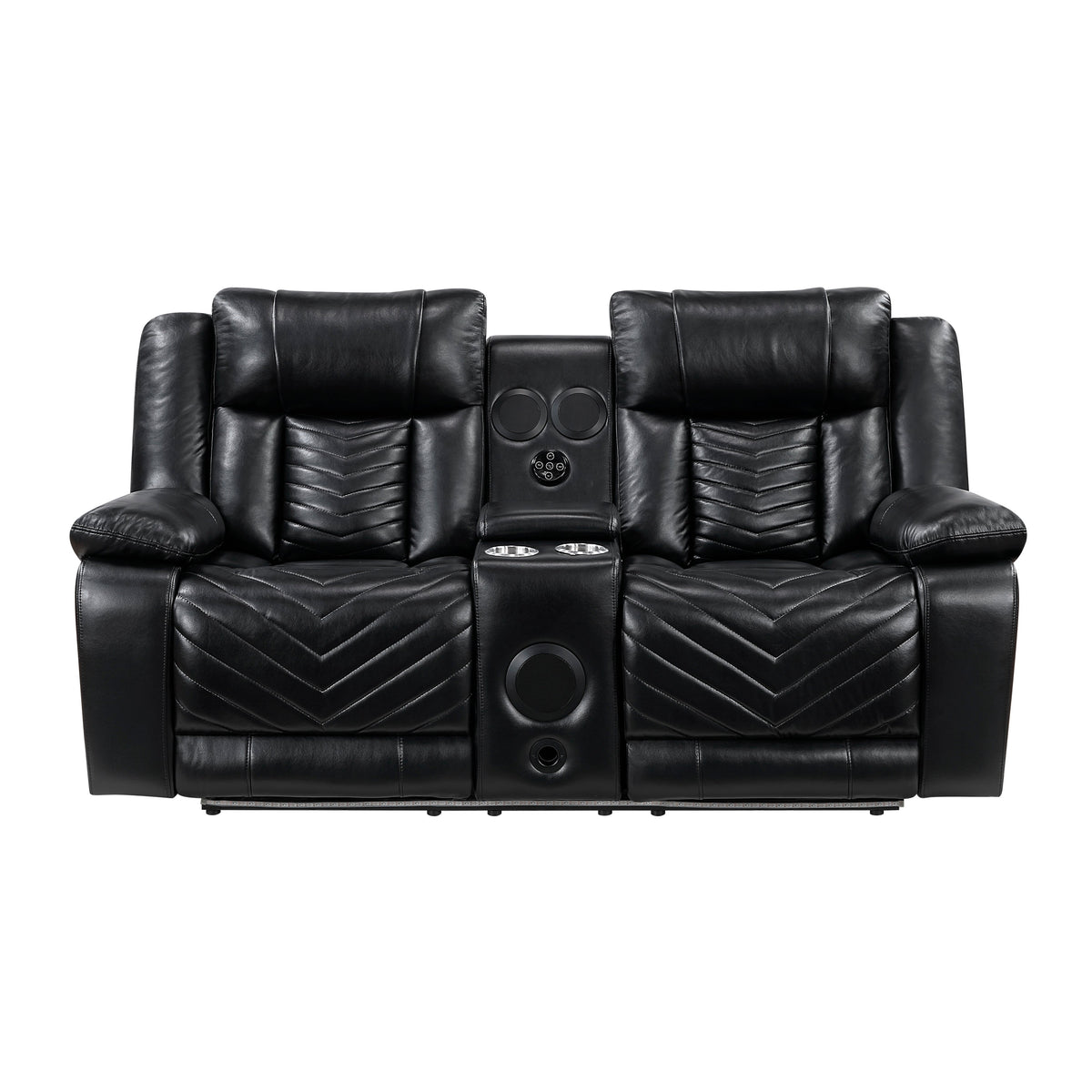 Huron Black 2-Piece Power Double Reclining Set by Homelegance at Eve Furniture