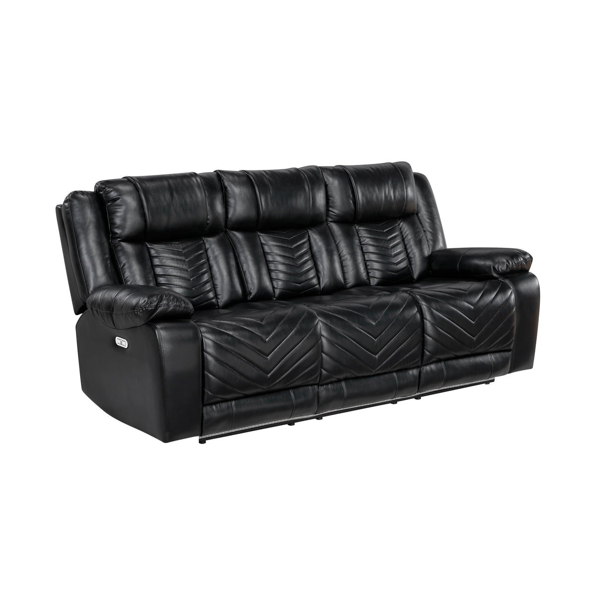 Huron Black 2-Piece Power Double Reclining Set by Homelegance at Eve Furniture