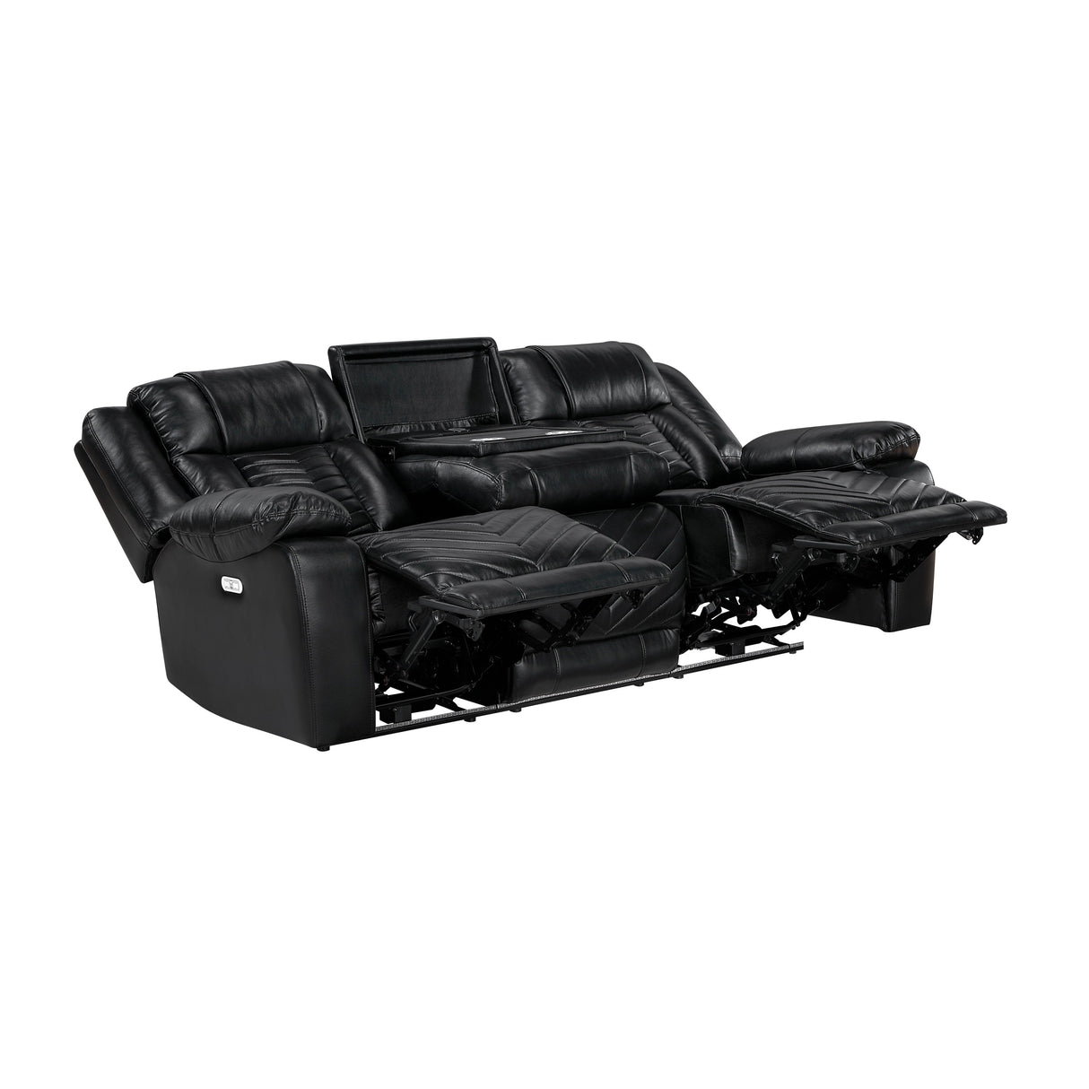 Huron Black Power Double Reclining Sofa by Homelegance at Eve Furniture