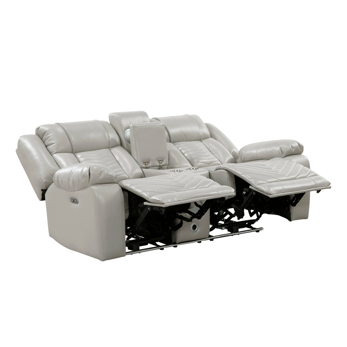 Huron Gray 2-Piece Power Double Reclining Living Room Set by Homelegance at Eve Furniture