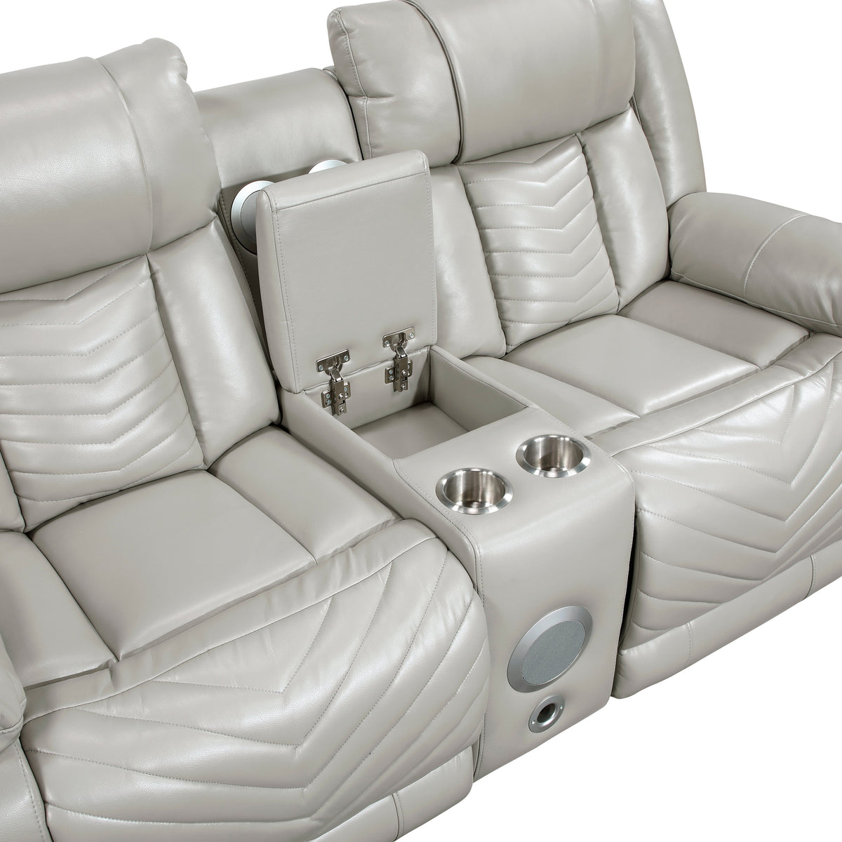 Huron Gray 2-Piece Power Double Reclining Living Room Set by Homelegance at Eve Furniture
