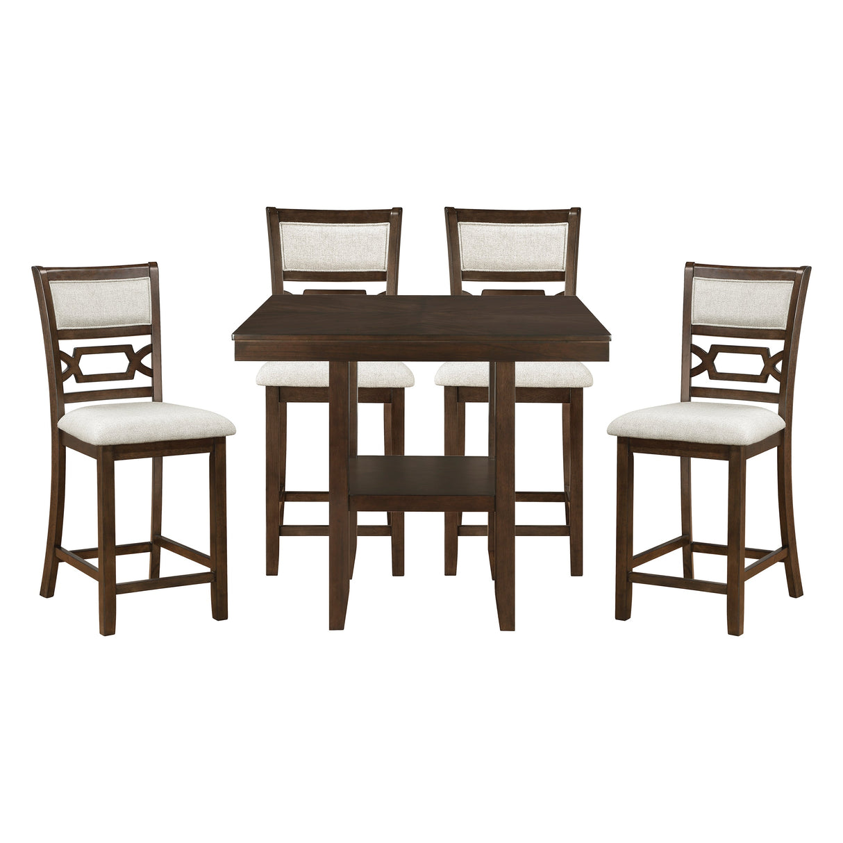Hutchinson Dark Brown/Beige 5-Piece Counter Height Set by Homelegance at Eve Furniture
