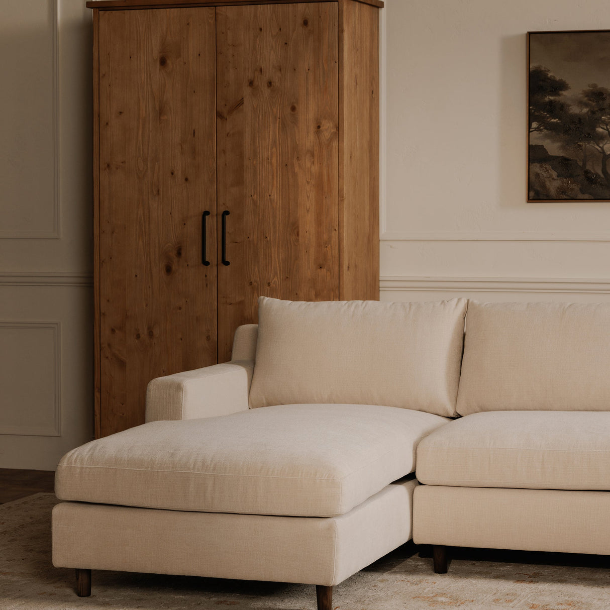 Hutton Beige Right Sectional by Moe's Home at Eve Furniture