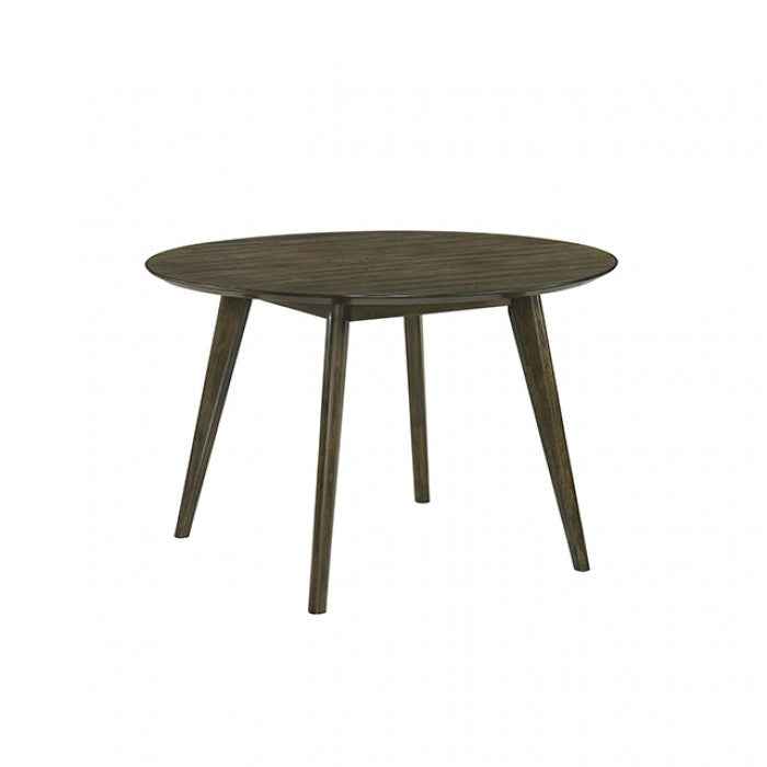 Huttwil Dark Walnut/Beige 5-Piece Round Dining Table Set by Furniture of America at Eve Furniture