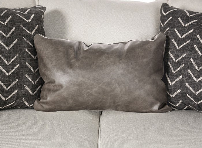 Hyde Park Gray Oversized Sofa w/ Pillows by Furniture of America at Eve Furniture