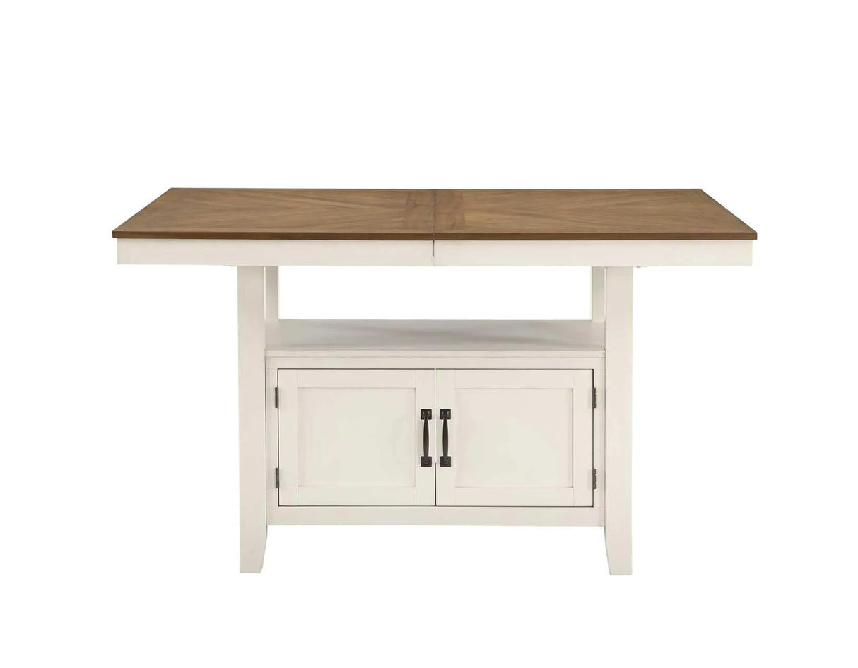 Hyland 80-inch Counter Table w/20-inch Leaf, Brown by Steve Silver at Eve Furniture