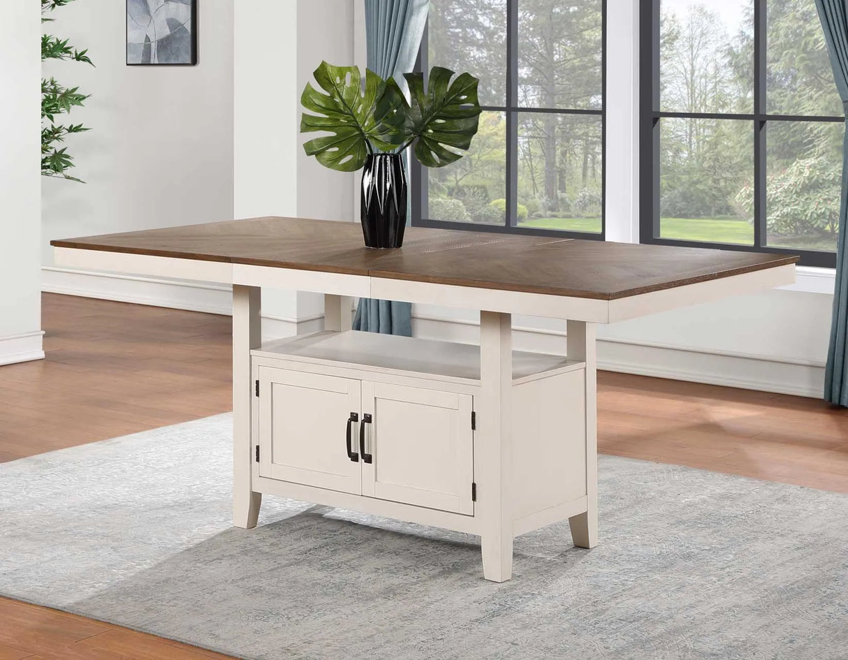 Hyland 80-inch Counter Table w/20-inch Leaf, Brown by Steve Silver at Eve Furniture