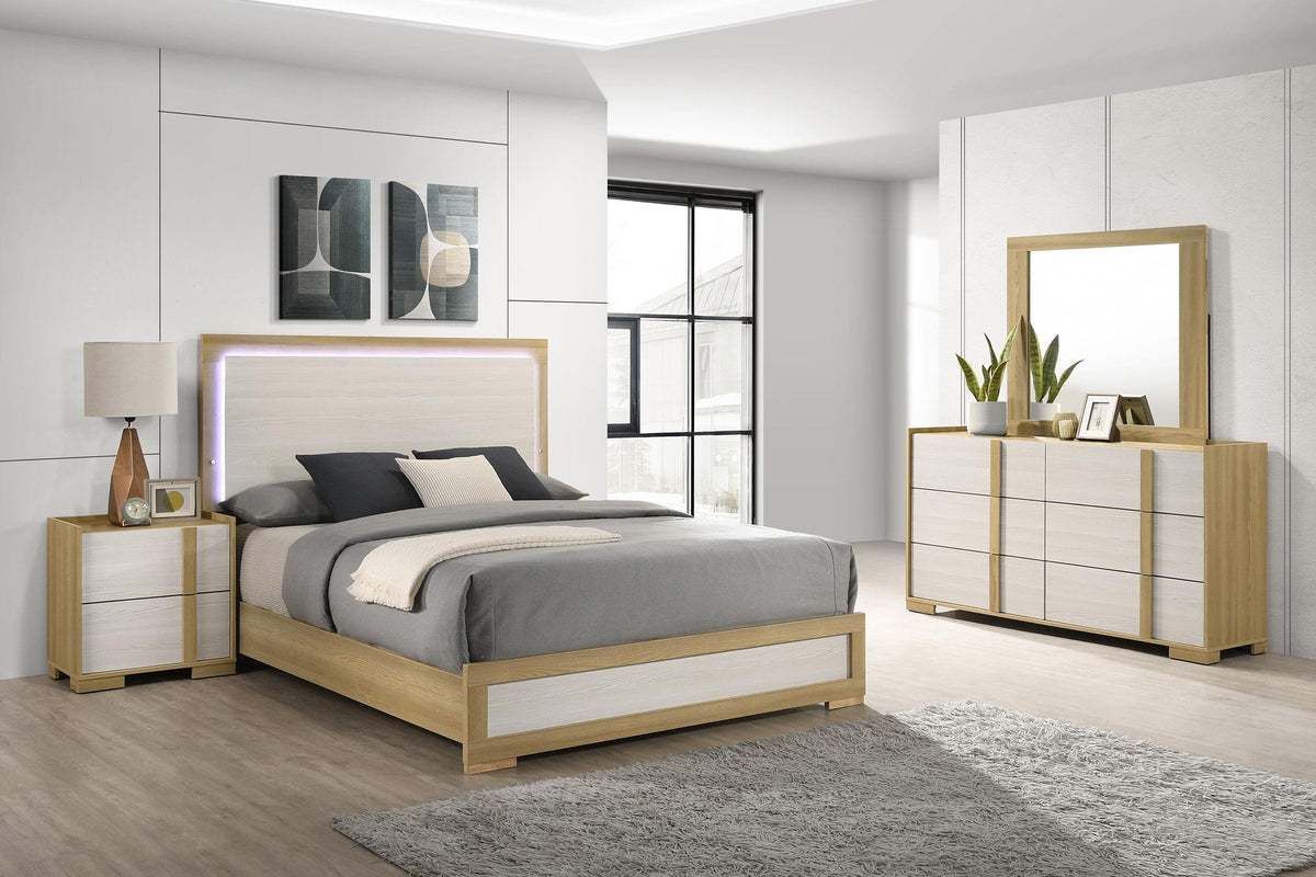 Hyland Natural 4-Piece Eastern King Bedroom Set by Coaster at Eve Furniture