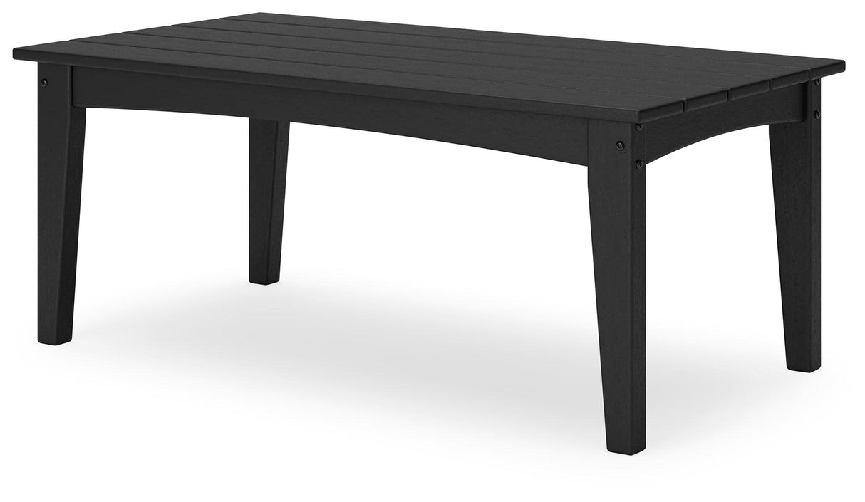 Hyland wave Black Outdoor Coffee Table by Ashley at Eve Furniture