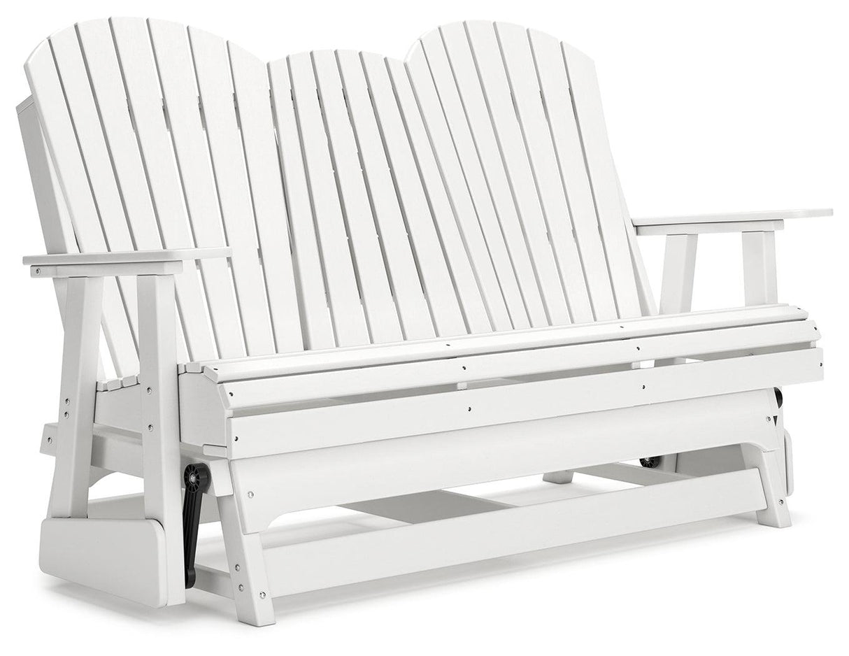 Hyland wave White Outdoor Glider Loveseat by Ashley at Eve Furniture