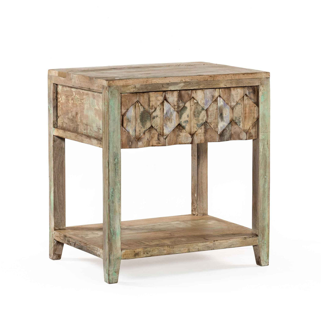 Ibiza 24" Nightstand in Vintage Teal Reclaimed Wood by Home Trends & Design at Eve Furniture