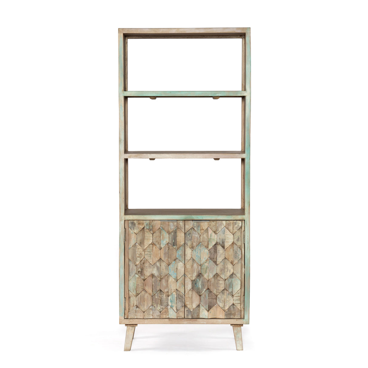 Ibiza 31" Bookshelf in Vintage Teal Reclaimed Wood by Home Trends & Design at Eve Furniture