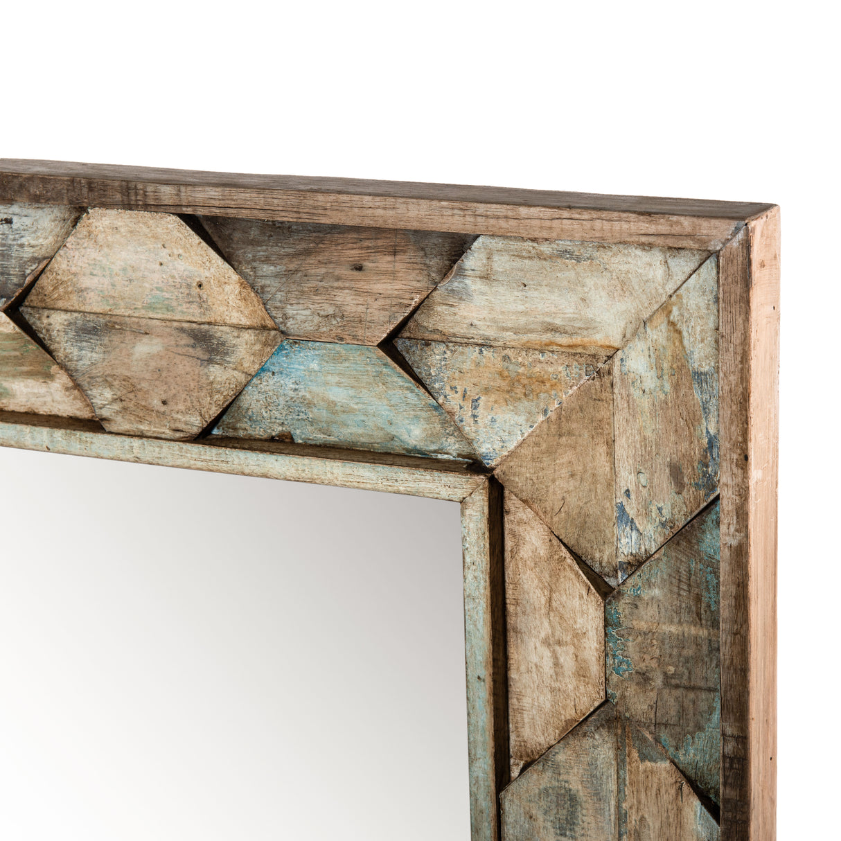 Ibiza 37" Mirror in Vintage Teal Reclaimed Wood by Home Trends & Design at Eve Furniture