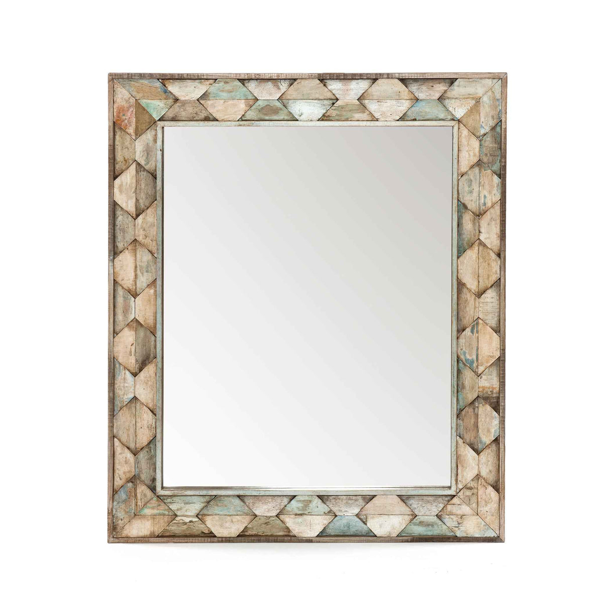 Ibiza 37" Mirror in Vintage Teal Reclaimed Wood by Home Trends & Design at Eve Furniture