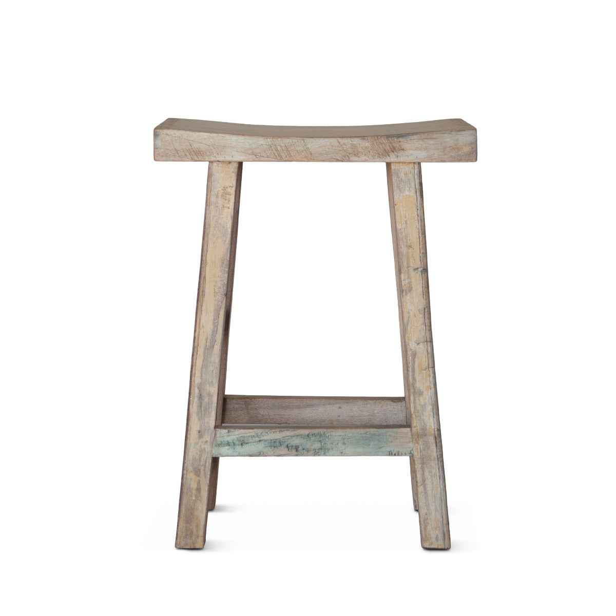 Ibiza 66" Sofa Back Console Table with Stools in Vintage Teal Reclaimed Wood by Home Trends & Design at Eve Furniture