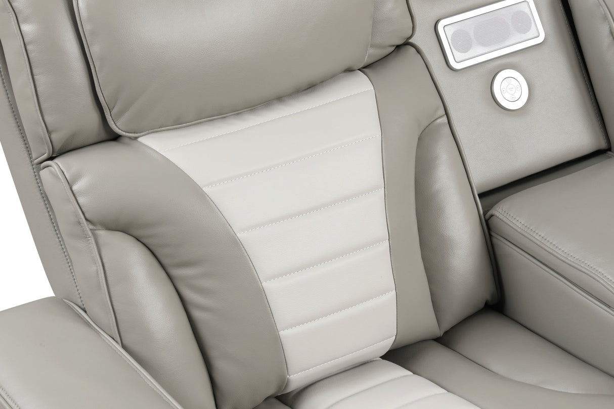 Ibiza Gray Power Reclining Sectional (Power Headrests) by Happy Homes at Eve Furniture