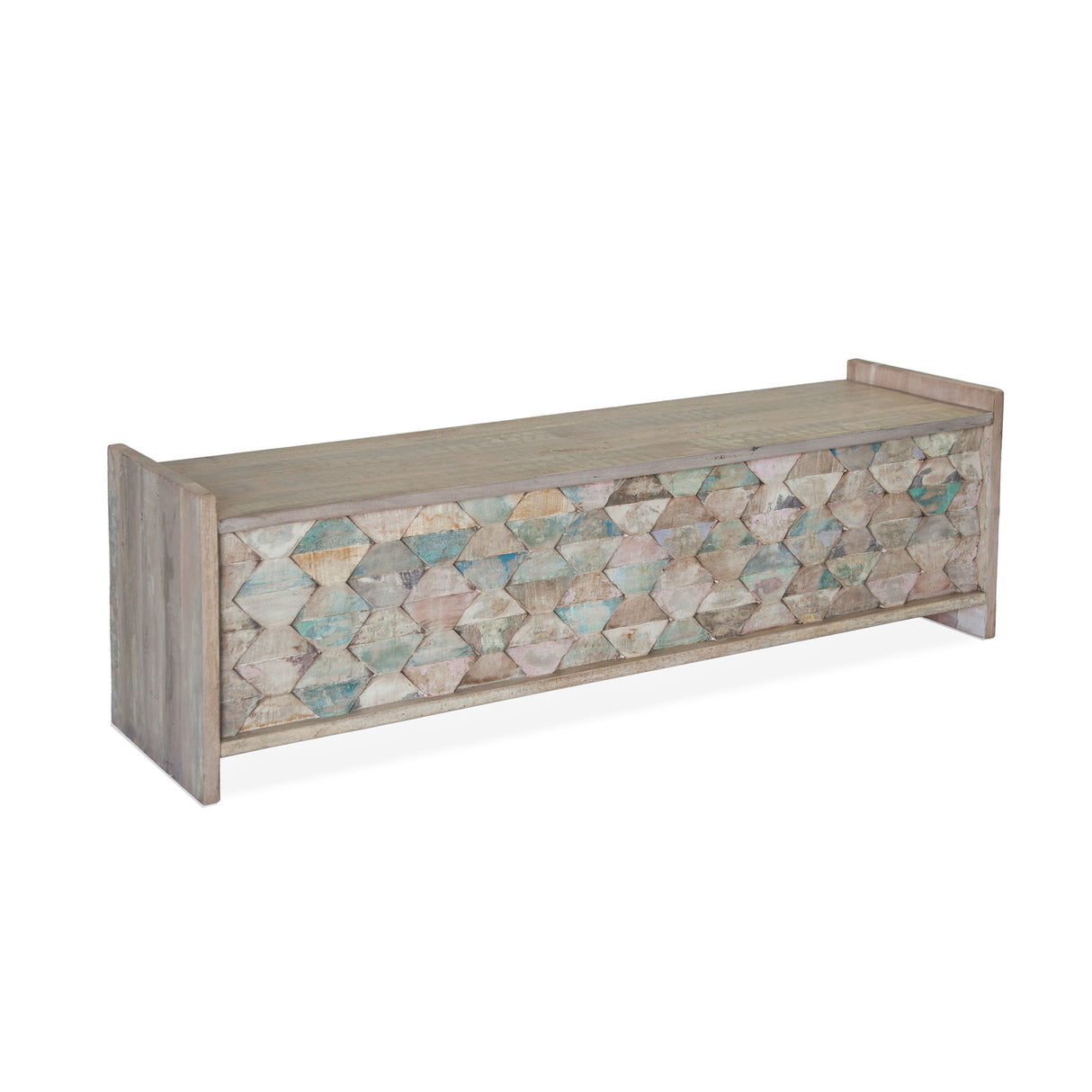 Ibizia 60" Storage Bench in Vintage Teal Reclaimed Wood by Home Trends & Design at Eve Furniture
