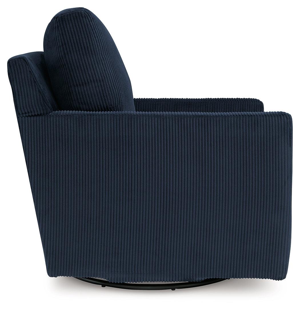 Icaman Navy Swivel Chair by Ashley at Eve Furniture