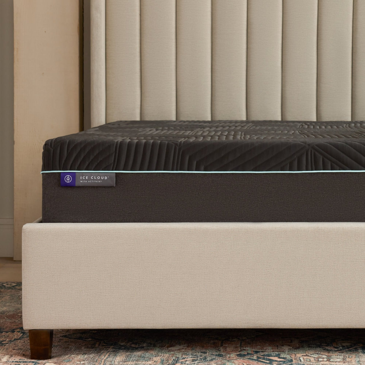 Ice Cloud ActivAir Gray Twin XL Mattress by Malouf at Eve Furniture