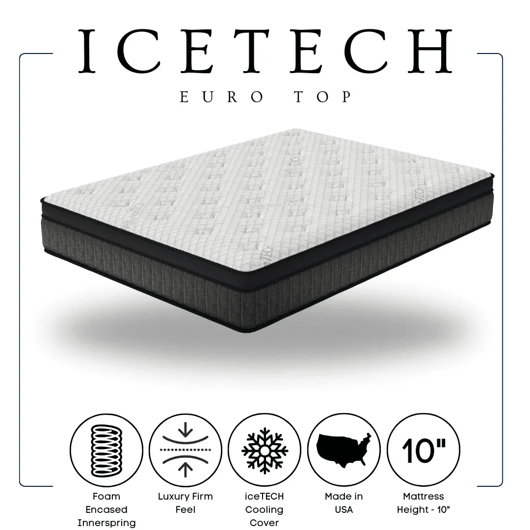 Icetech 10" Euro Top Queen Mattress by Happy Homes at Eve Furniture