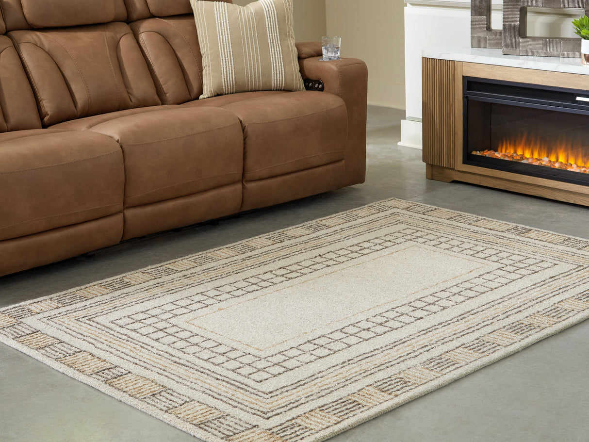 Idaman Taupe/Brown Medium Rug by Ashley at Eve Furniture