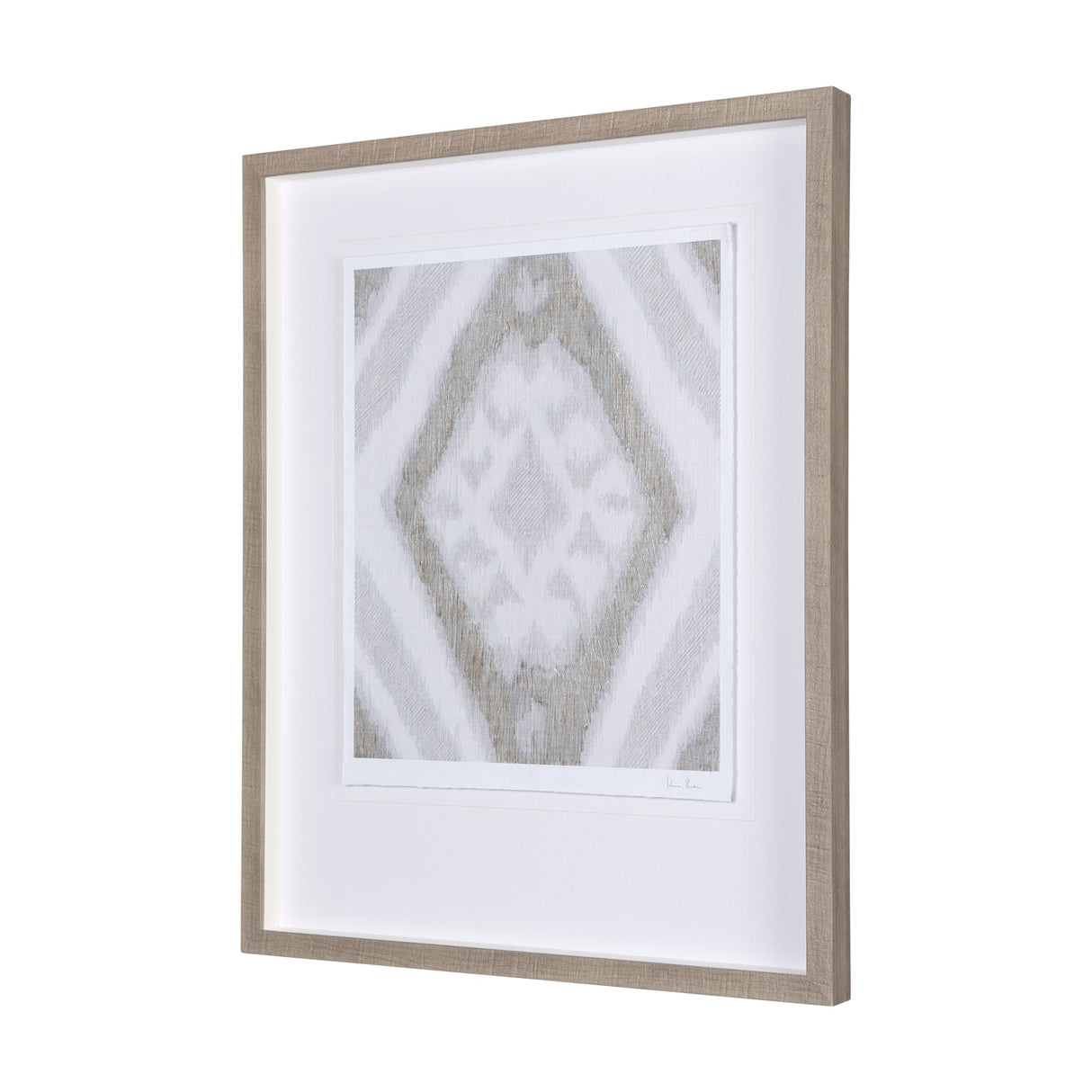 Ikat Patterns III by Silvia Krause a Hand Embellished Textured Framed Art Print Matted under Glass by Mercana at Eve Furniture