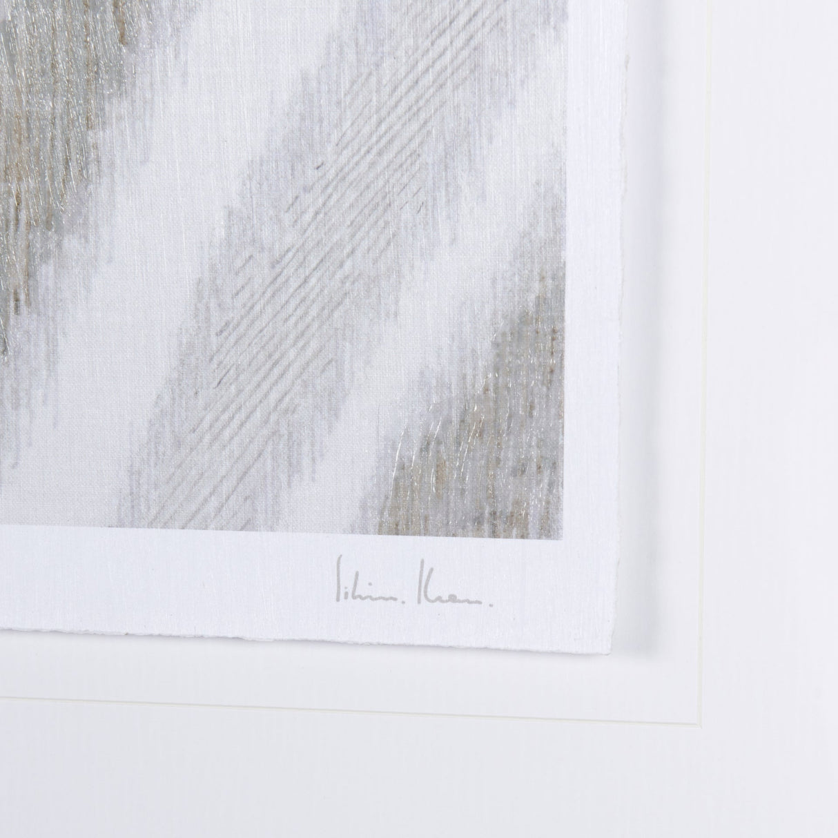 Ikat Patterns III by Silvia Krause a Hand Embellished Textured Framed Art Print Matted under Glass by Mercana at Eve Furniture
