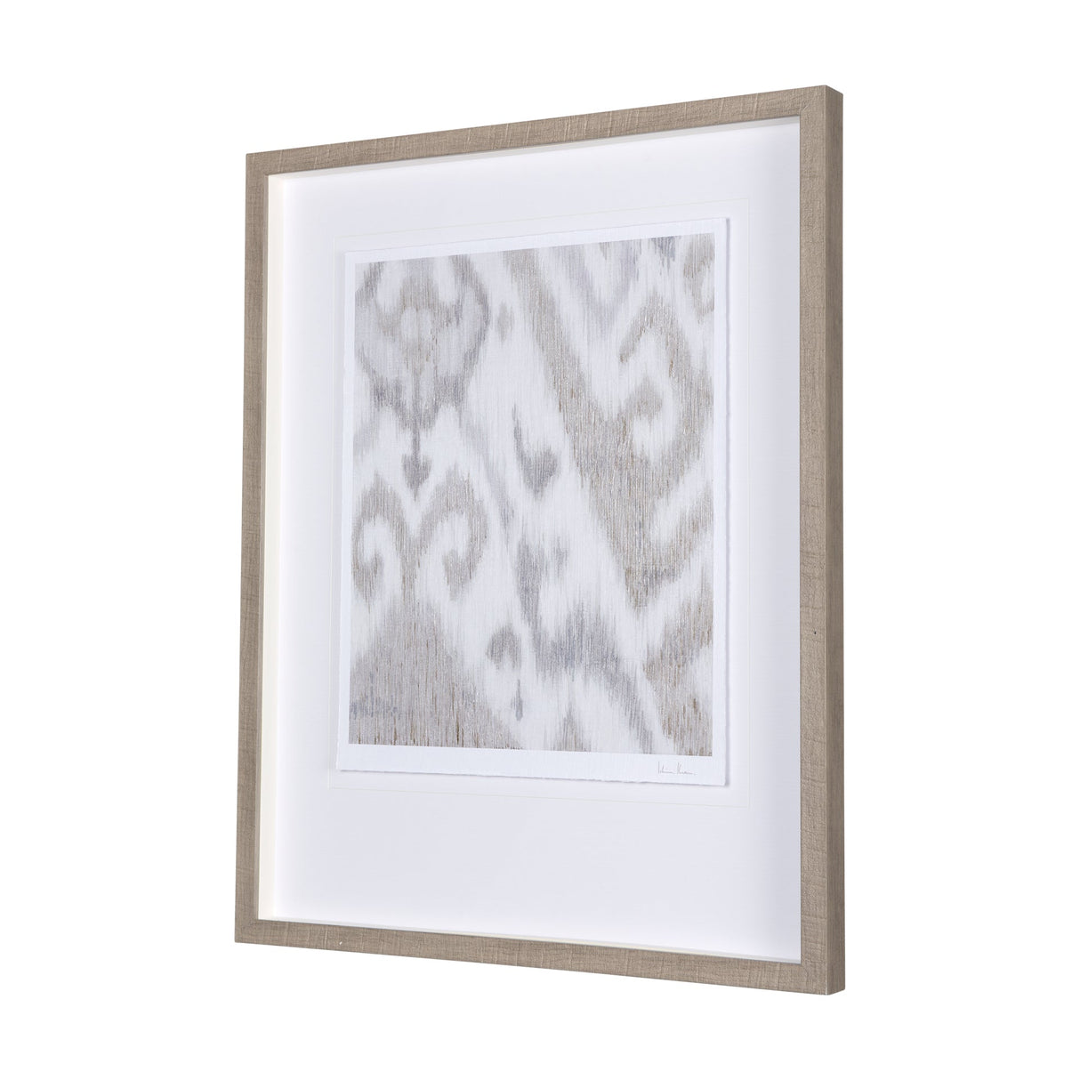Ikat Patterns IV by Silvia Krause a Hand Embellished Textured Framed Art Print Matted under Glass by Mercana at Eve Furniture