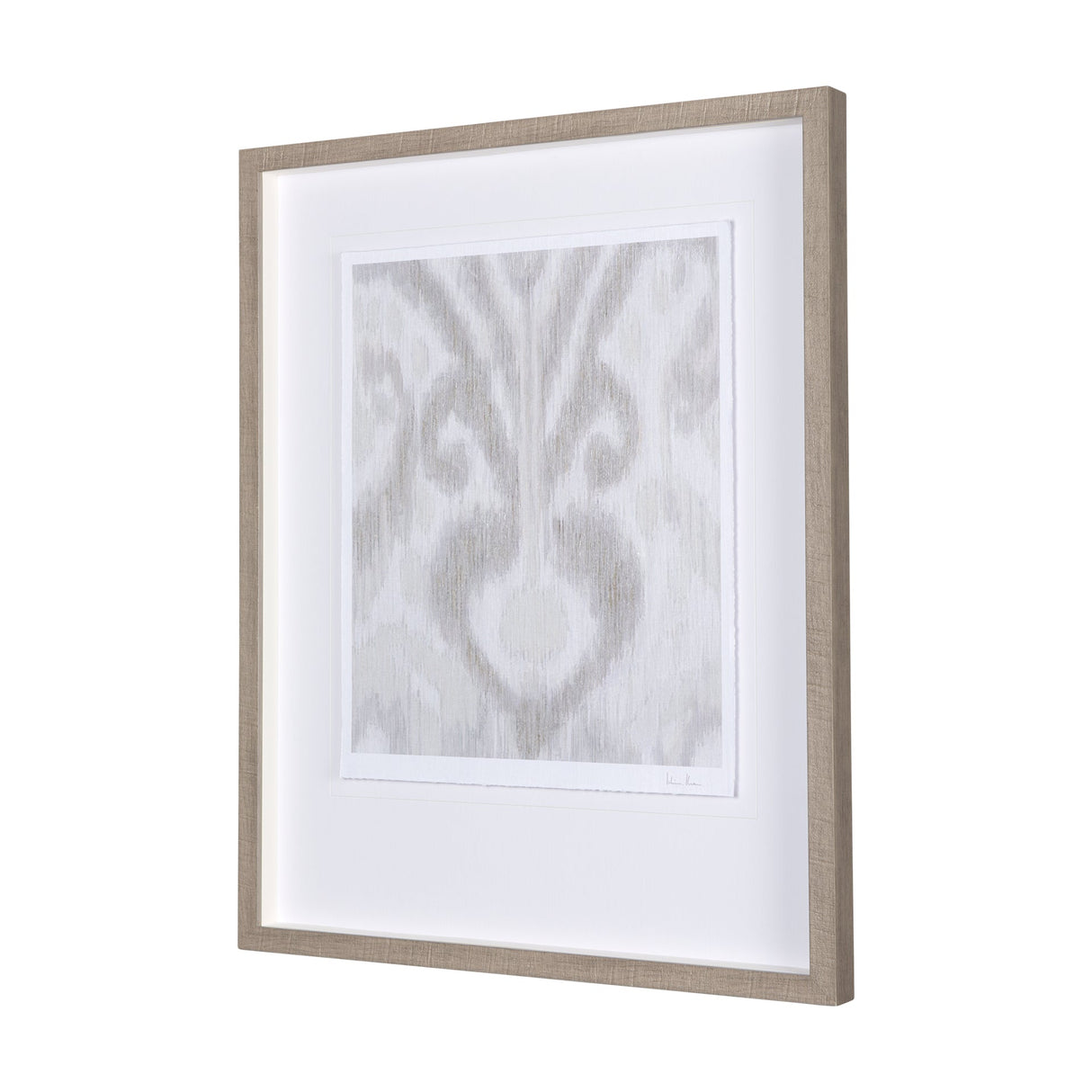 Ikat Patterns V by Silvia Krause a Hand Embellished Textured Framed Art Print Matted under Glass by Mercana at Eve Furniture