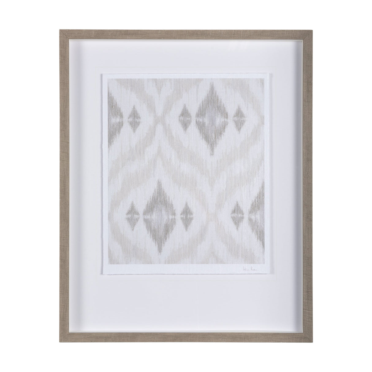 Ikat Patterns VI by Silvia Krause a Hand Embellished Textured Framed Art Print Matted under Glass by Mercana at Eve Furniture