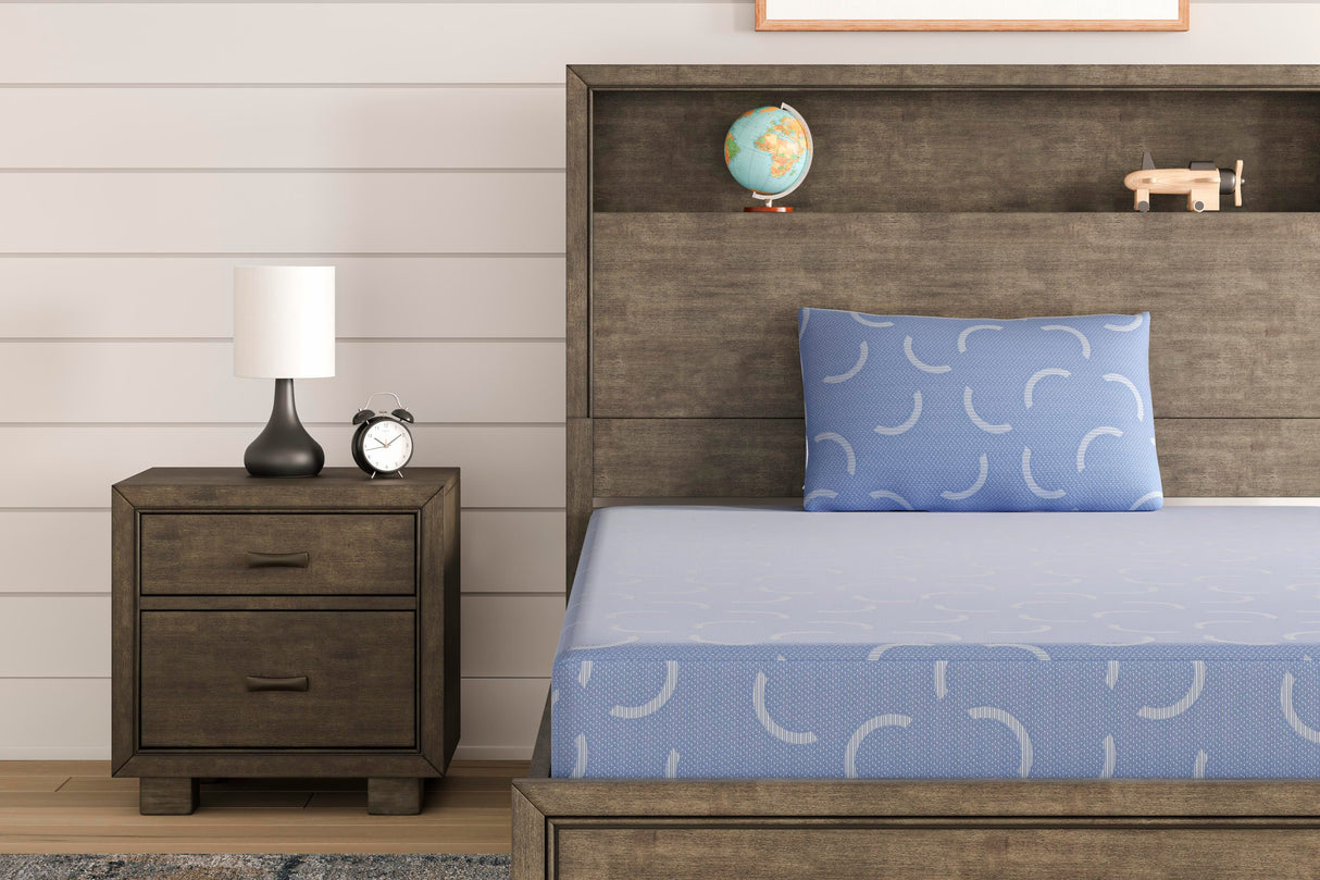 iKidz Ocean Blue Twin Mattress and Pillow by Ashley at Eve Furniture