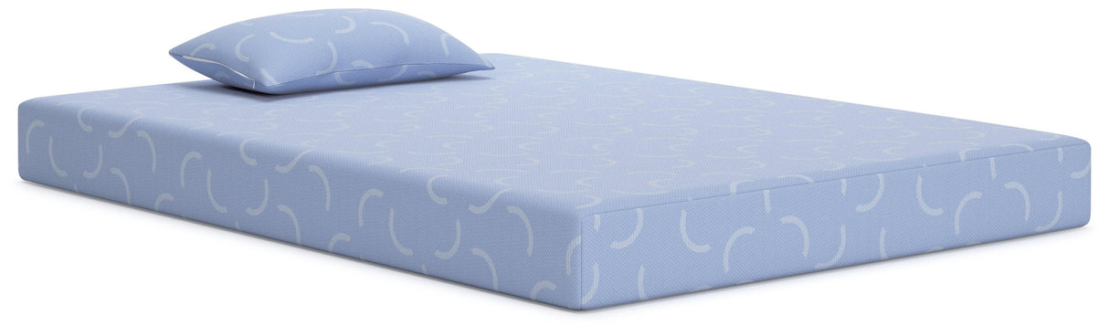 iKidz Ocean Blue Twin Mattress and Pillow by Ashley at Eve Furniture