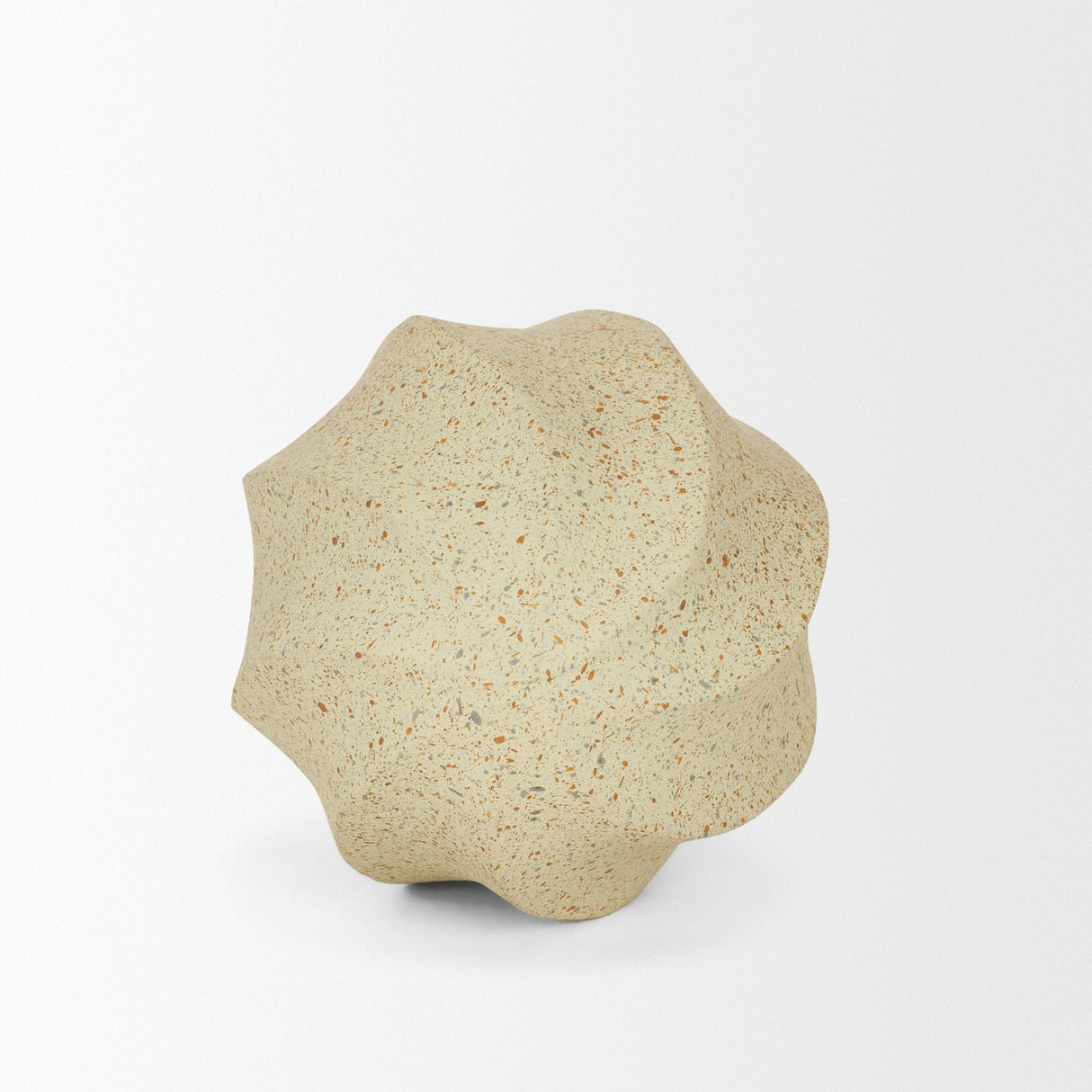 Imani Small Sculptural Textured Beige Metal Decorative Orb Object by Mercana at Eve Furniture