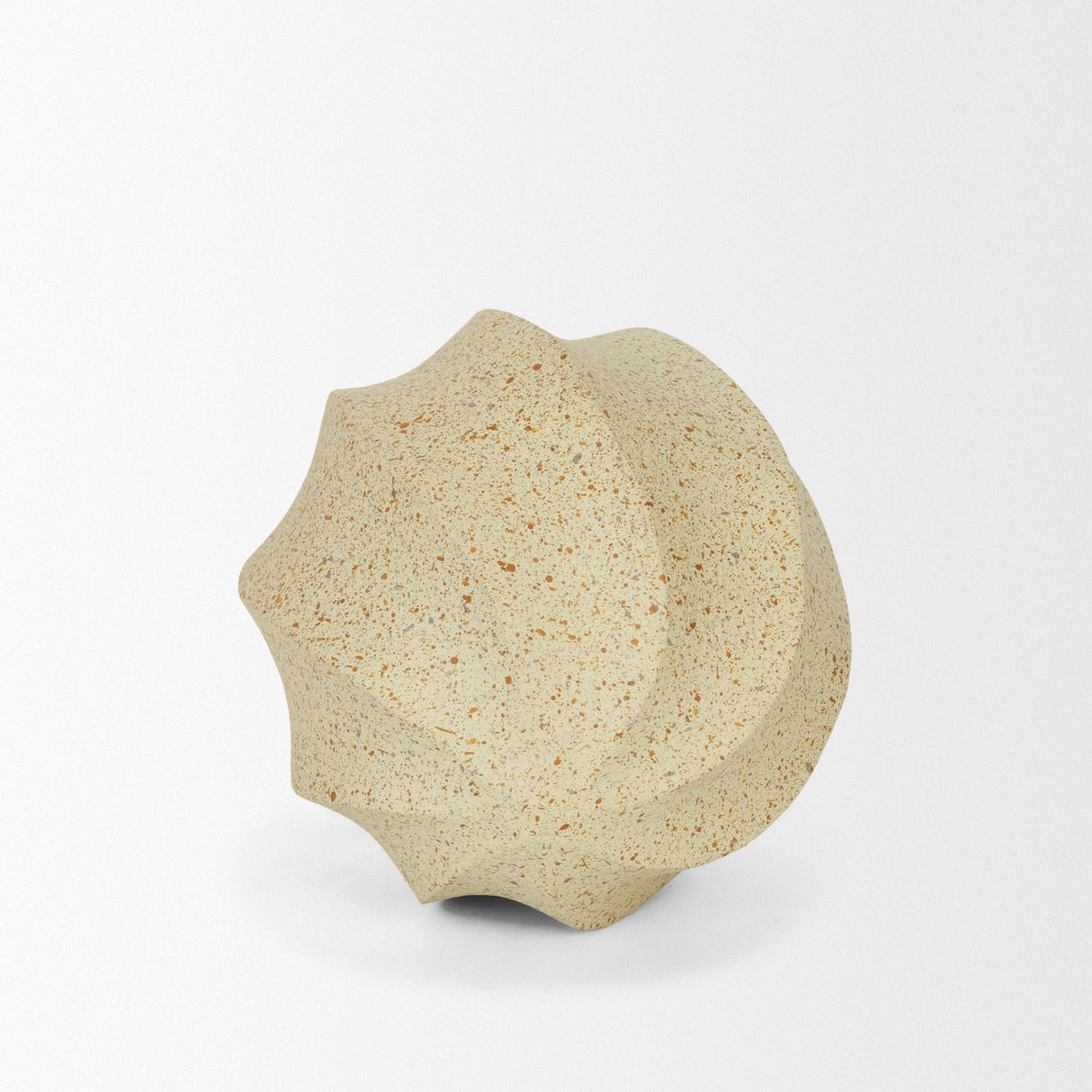 Imani Small Sculptural Textured Beige Metal Decorative Orb Object by Mercana at Eve Furniture